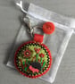 Hand Embroidered Garden Hedgehog Keyring or Bag Charm  - Image 4