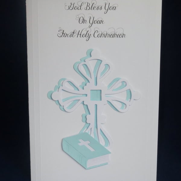 Boys First Holy Communion Confirmation Baptism card can be personalised