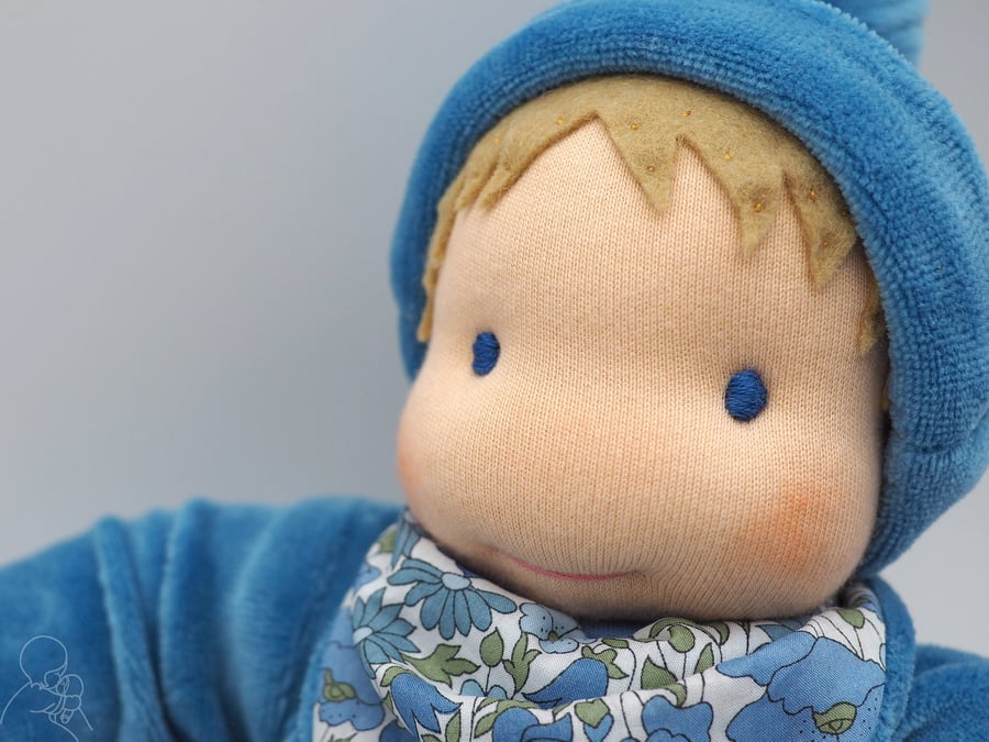 Natural Waldorf baby doll 12"