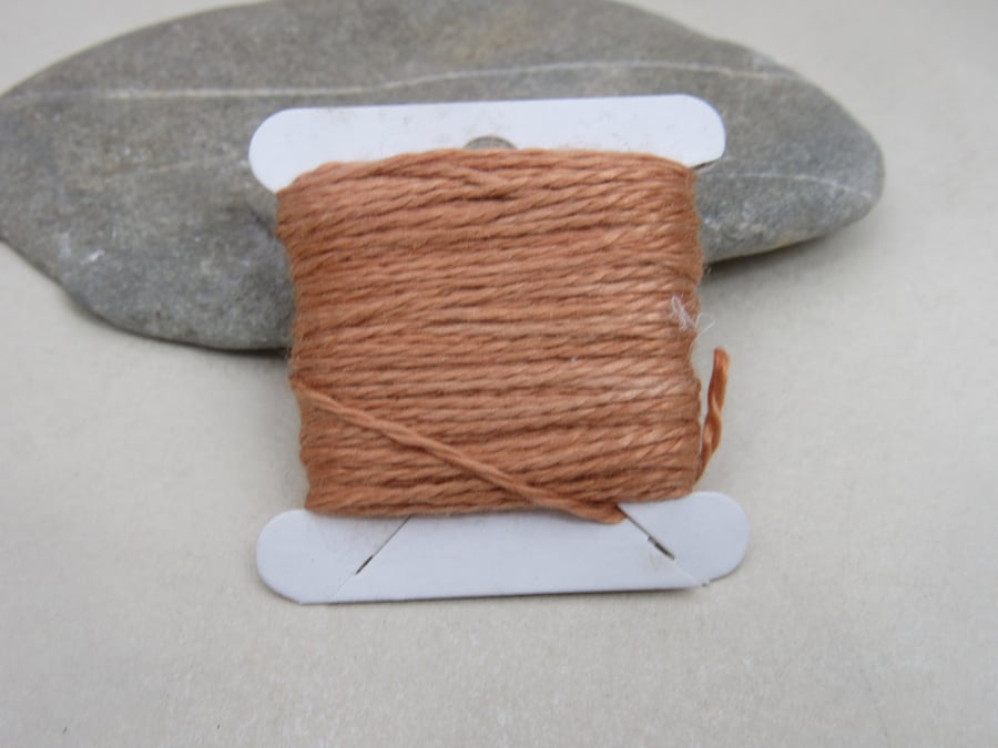 15m Natural Dye Cutch Brown Pure Silk Embroidery Thread