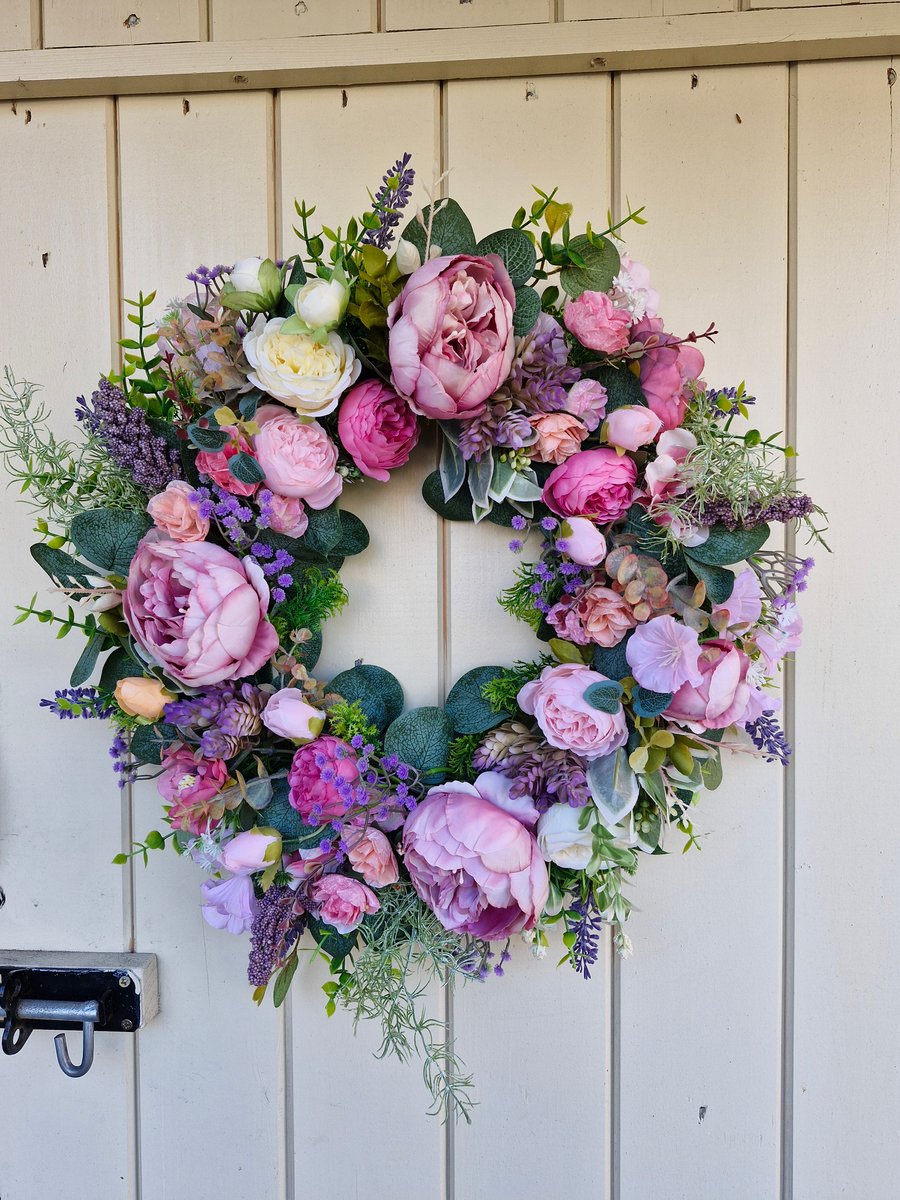 Mable Vintage premium dusky pink peony & rose wreath