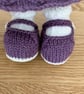 Hand Knitted Rabbit in Purple Textured Dress - Image 5