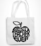 Best Teacher Ever Tote Bag End Of School Teacher Leaving Present Gift Thankyou  - Image 1