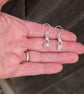 Unique Dangle Earrings, Silver Drop Earrings, Silver Disc Dangle Drop Earrings - Image 5