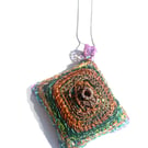Very large square diamond pendant 