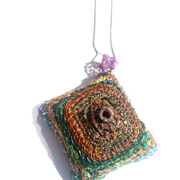 Very large square diamond pendant 
