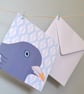 Pigeon blank card with patterned background bird card - Image 2