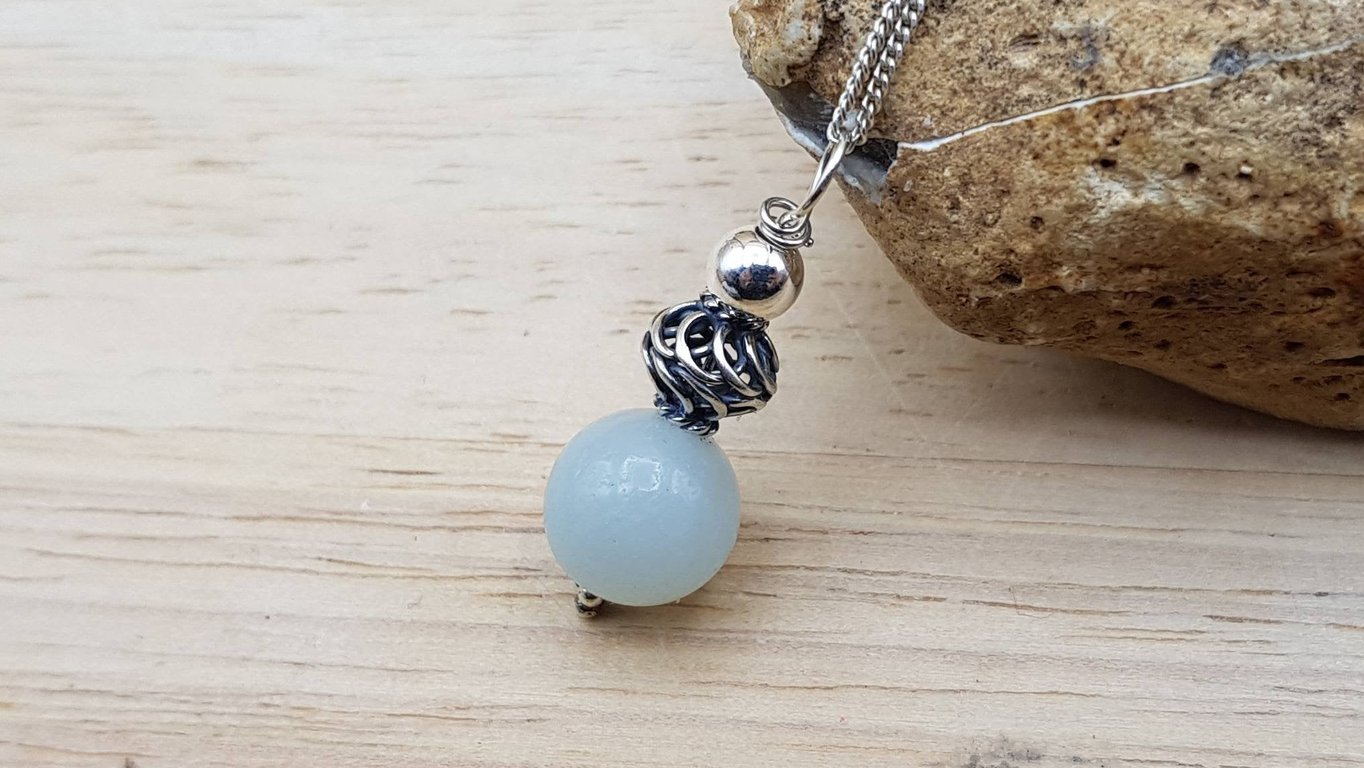 Minimalist Amazonite pendant. Virgo jewelry