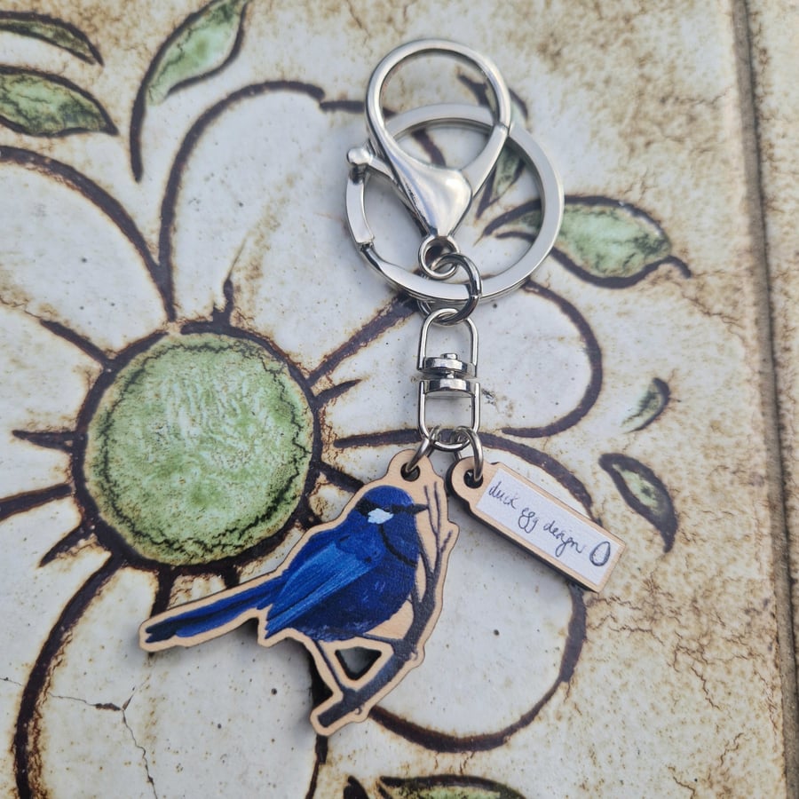 Fairy Wren Bird Keyring