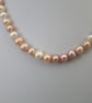Sterling silver and Pearl Drop Earrings, Peach - Image 5