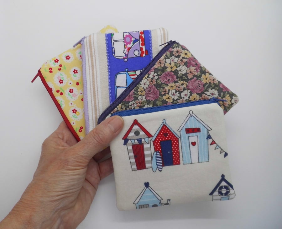 Coin purses pack of 4 assorted selection