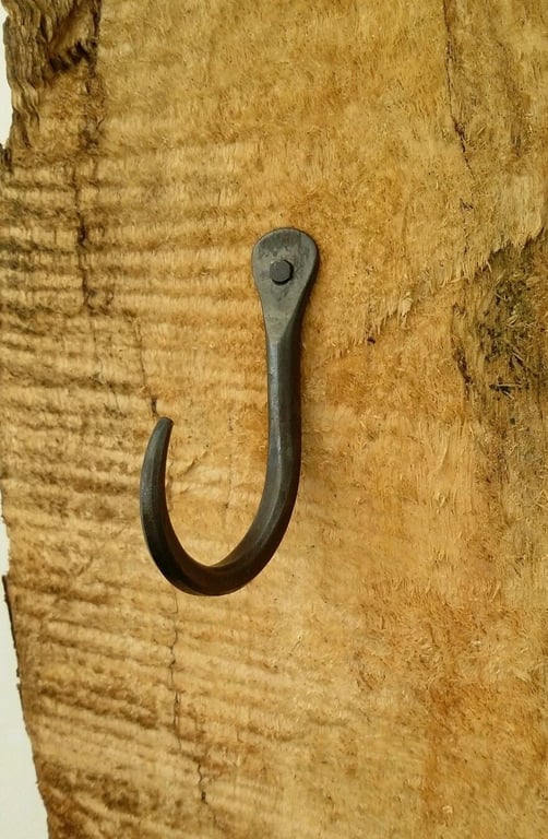 Medium Hand Forged Tapered Tip Hook Blacksmith Kitchen Interior Wrought iron