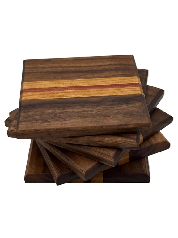 Coasters - Walnut, Cherry & Purple Heart