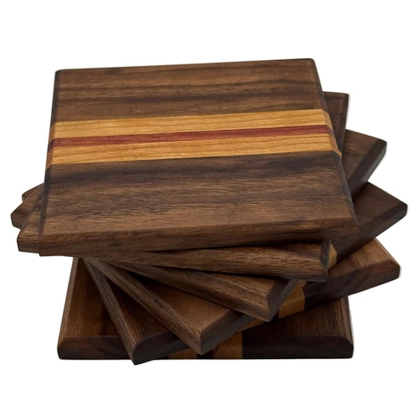 Coasters - Walnut, Cherry & Purple Heart