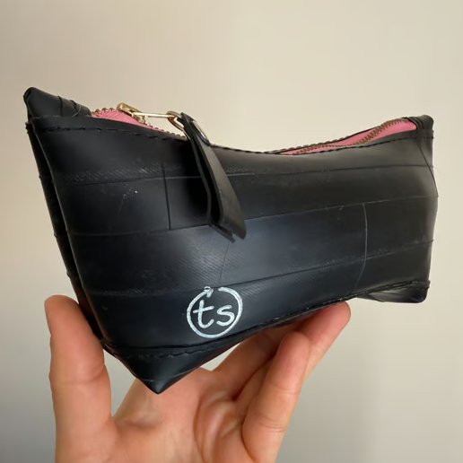 Unlined Inner Tube Bag - Pink Zip - Wipe Clean Zip Storage Bag