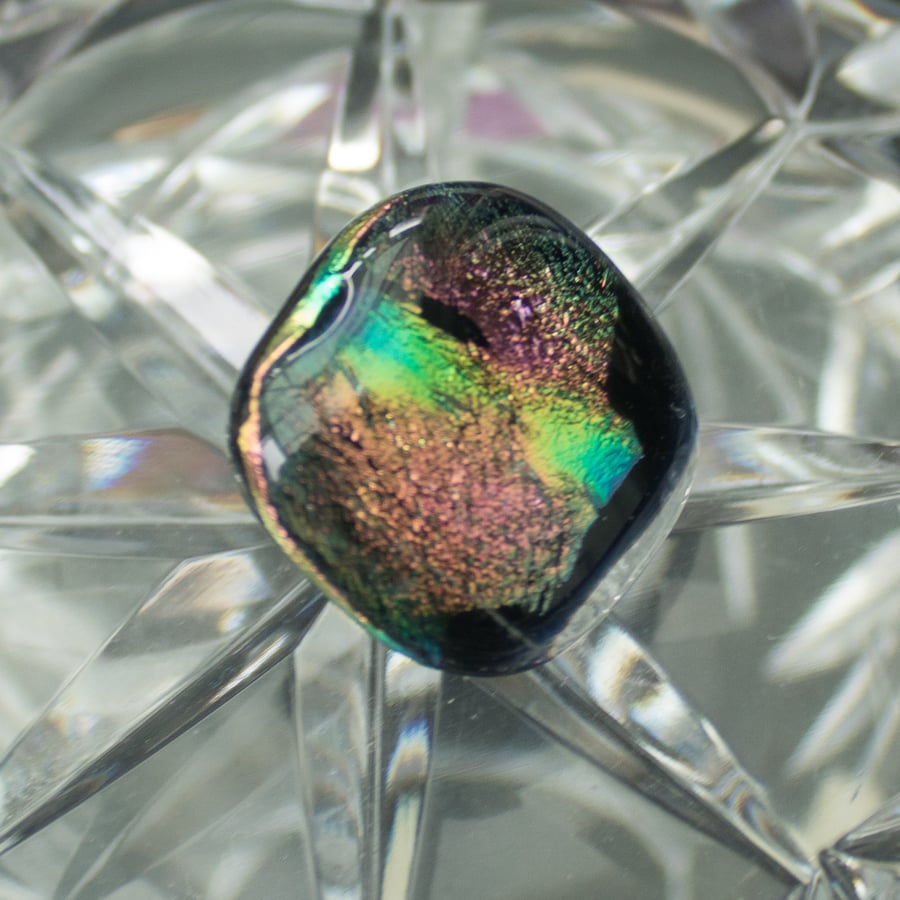 Multi-Coloured Dichroic Glass Lapel Pin or Tie Pin - 4004