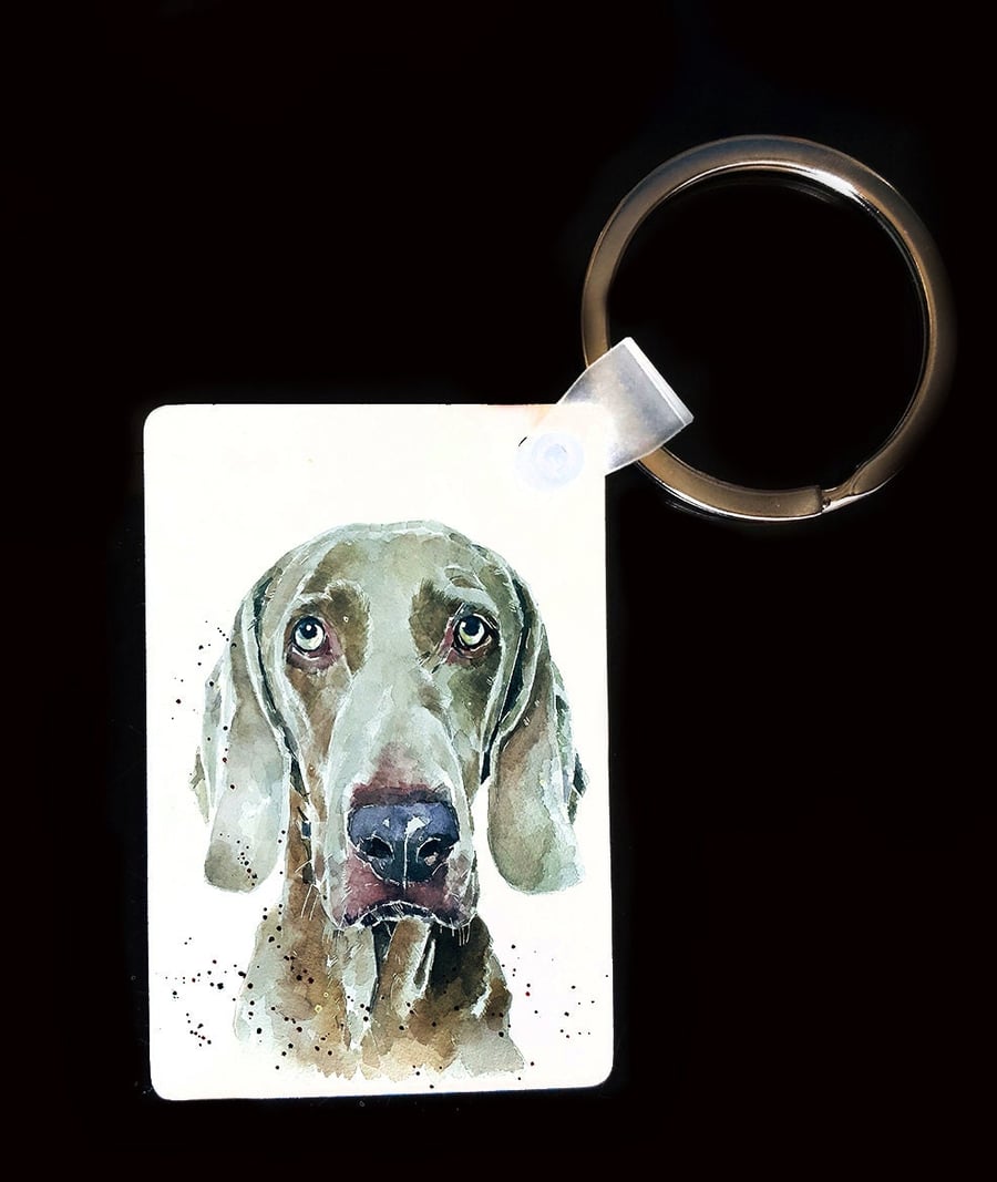 Weimaraner Keyrings (Assorted) .Weimaraner Art Keyring,Weimaraner Dog Keyring, W