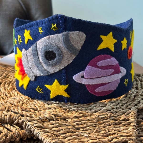 Space theme felt crown