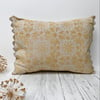 Hand Printed Linen  Oblong Cushion - RUNA - Ochre Yellow