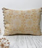 Hand Printed Organic Cotton Oblong Cushion - RUNA - Ochre Yellow - Image 1