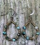 Blue Stone Bead Earrings Boho Ethnic Style