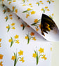 Daffodil Gift Wrap, Wrapping Paper, floral wrapping paper, flowery gift wrap