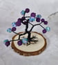 Small Wire Tree with Purple and Multicoloured Beads on a Wooden Base - Image 3