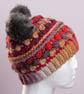  Hat Cute crochet with handmade faux fur pompoms - Image 6