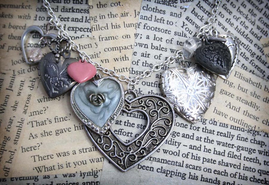 Heart Charm Locket Silver Necklace