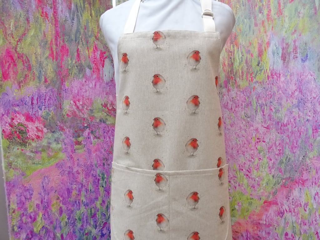 Bird  and Bees Aprons with pocket. Hand Embroidered Name Option