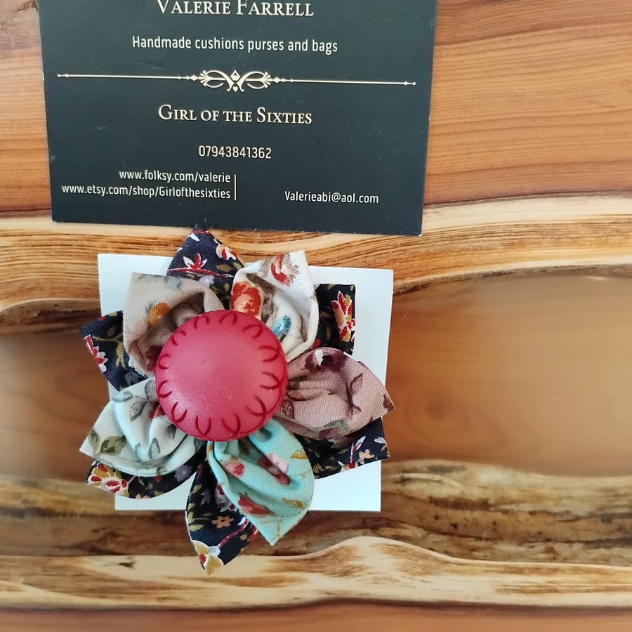 Fabric  Flower Brooch