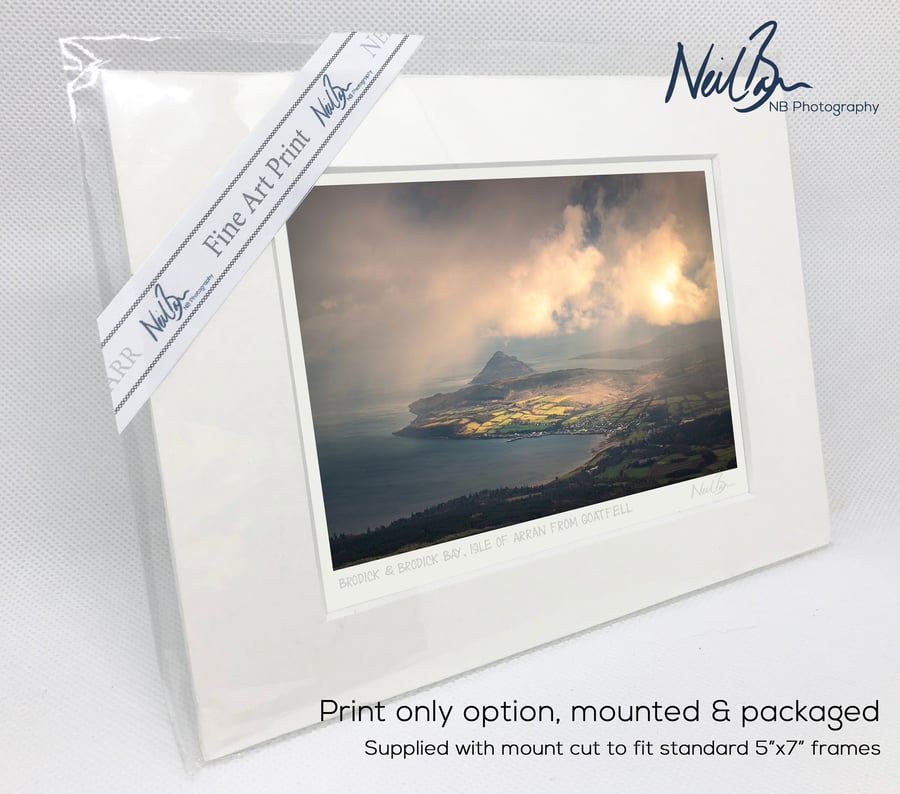 Brodick & Holy Island, Isle of Arran, Ayrshire - A6 (7" x 5") Unframed Print