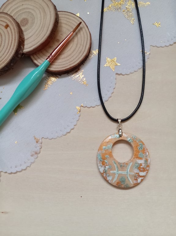 Pisces wooden necklace 