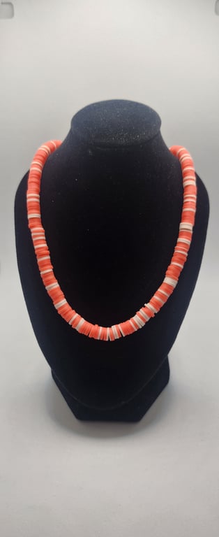 Heishi Orange beaded necklace 