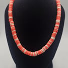 Heishi Orange beaded necklace 