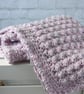Crochet Baby Blanket, pink and grey baby girl gift for a shower or christening,  - Image 6