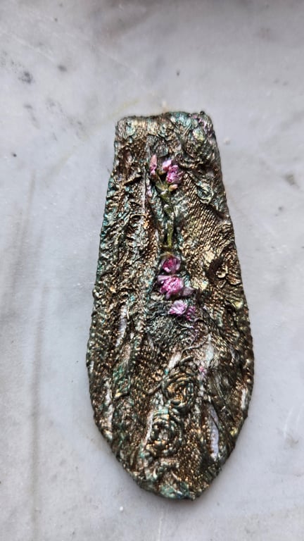 Rustic, boho wearable art  pendant 