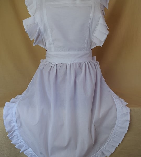Vintage Victorian Style Full Apron Pinny - White (FC041V)