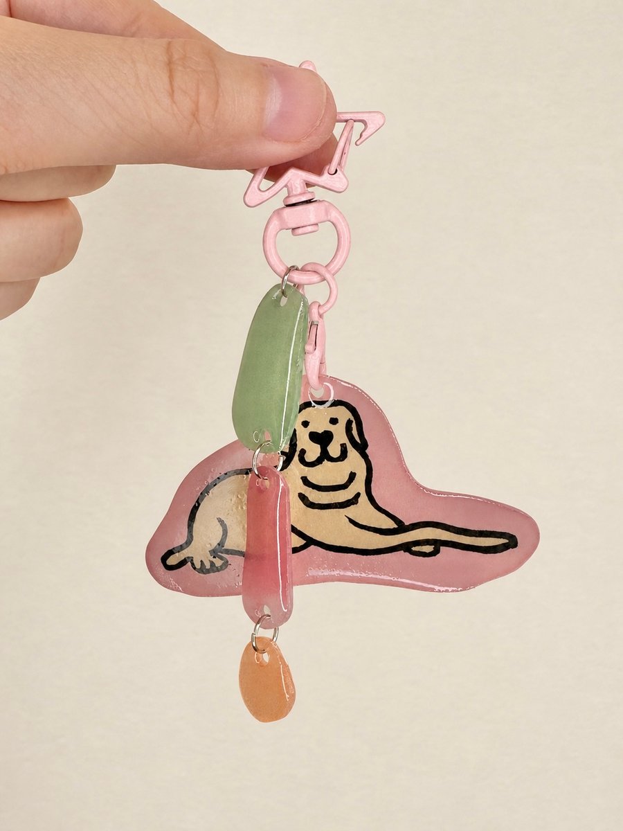 Main Character Dog – Handmade Original Pet Illustration Keyring