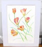 Tulip Flowers Botanical Watercolour Original Painting - Image 2