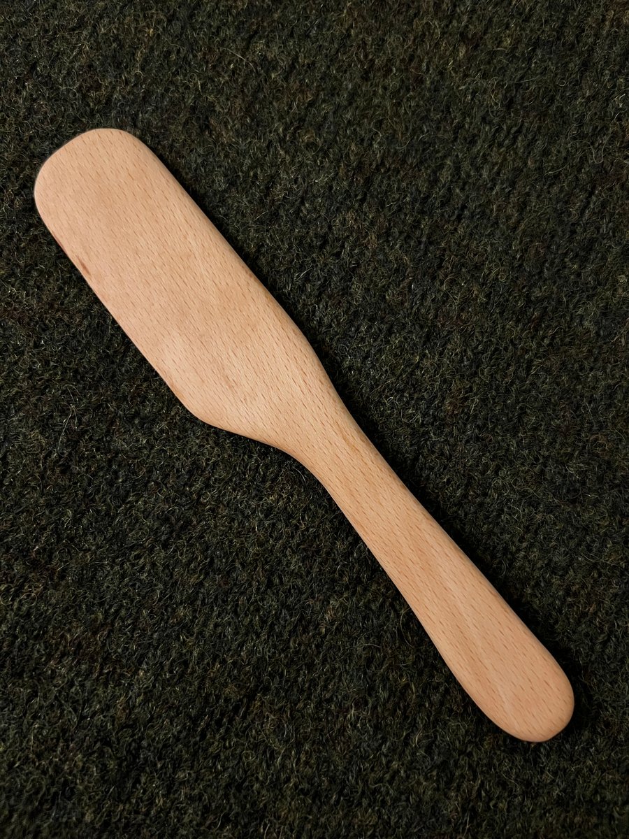 Beech wood square butter knife