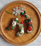 Three Scrapbox Stockings, Mini Christmas Stocking Tree Decorations