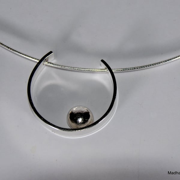 Silver 'pebble' pendant