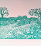 Linoprint Dunster Mill Stream limited edition  - Image 4
