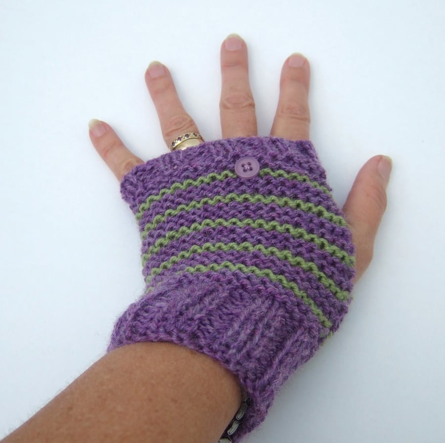 Stripy Fingerless Gloves