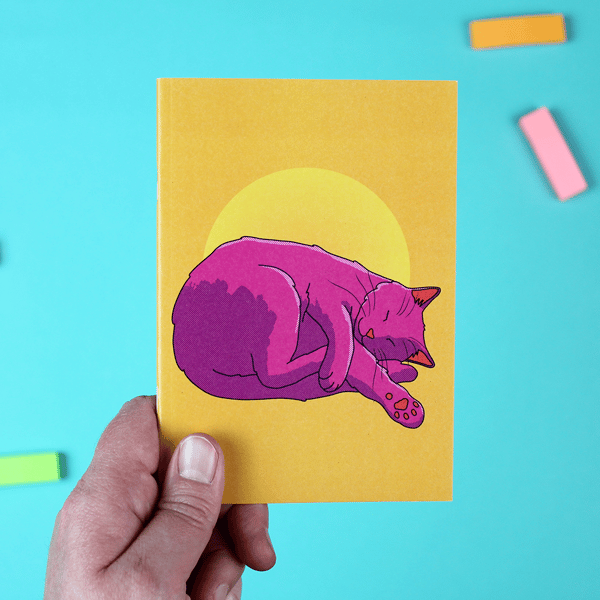 Pink Sleeping Cat A6 Notebook