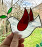 Stained Glass Dove Suncatcher - Hand Made Hanging Decoration - White - Image 2