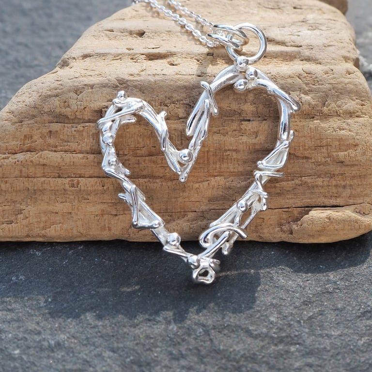 Silver Heart Pendant Necklace