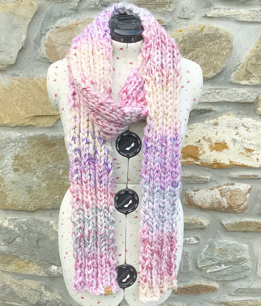 Super Chunky Scarf. Hand Knitted Scarf. Woollen Scarf. Winter Scarf. Cosy Scarf.