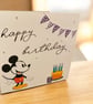 Handmade Mickey Mouse Birthday Card Whimsical & Cheerful